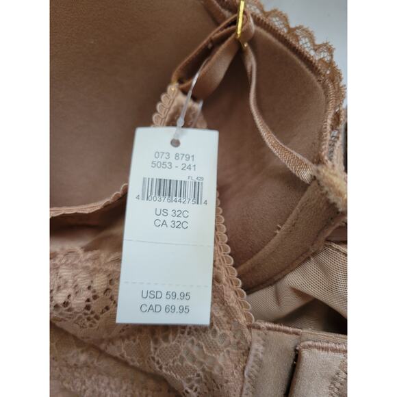 NWT Aerie Real Power Brown Balconette Paisley Lace Underwire Bra Wide Band - 32C - Picture 5 of 6